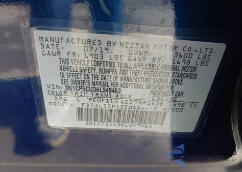 2019 Nissan Kicks Sv z USA, uszkodzony, nr VIN 3N1CP5CU3KL549463